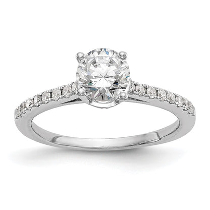 14K White Gold Simulated Diamond Engagement Ring