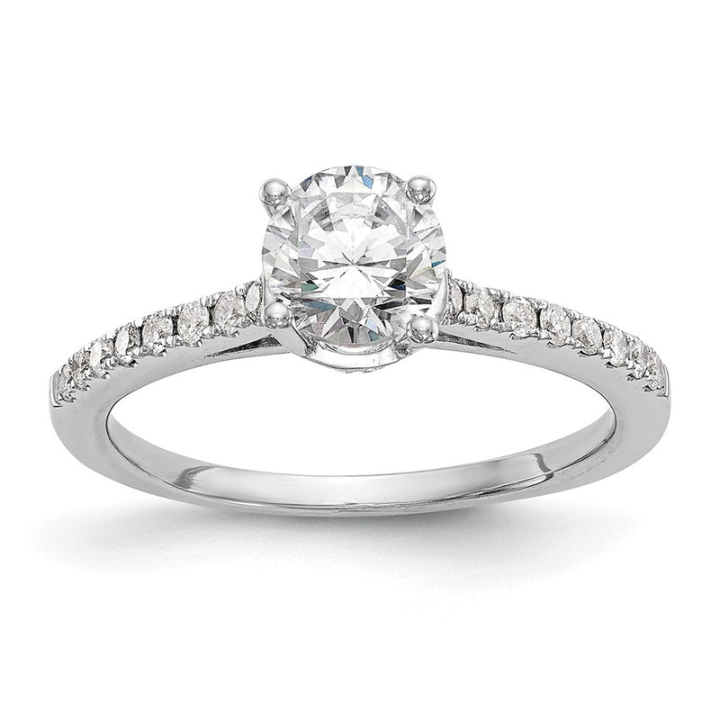 14K White Gold Simulated Diamond Engagement Ring