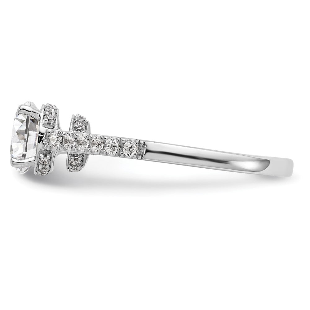 14K White Gold Simulated Diamond Engagement Ring