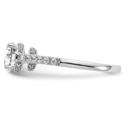 14K White Gold Simulated Diamond Engagement Ring