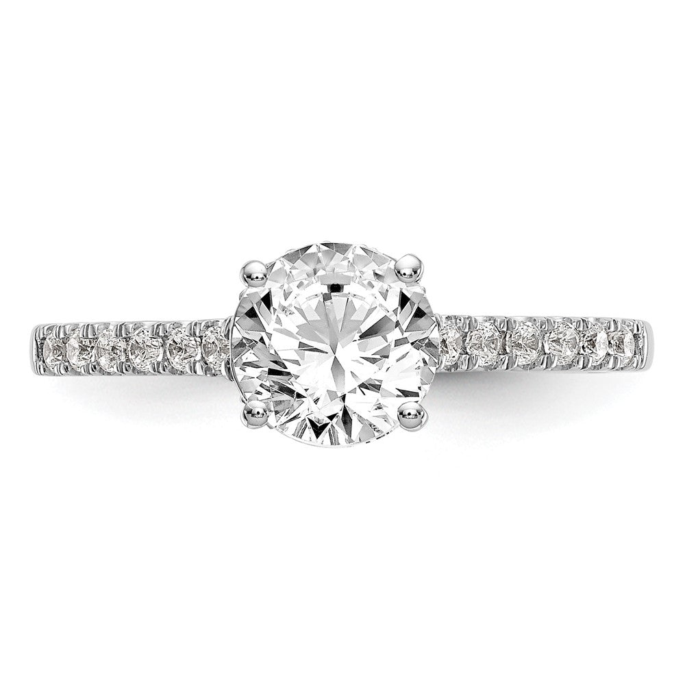 14K White Gold Simulated Diamond Engagement Ring