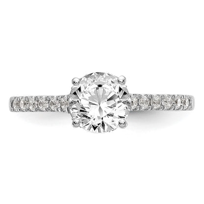 14K White Gold Simulated Diamond Engagement Ring