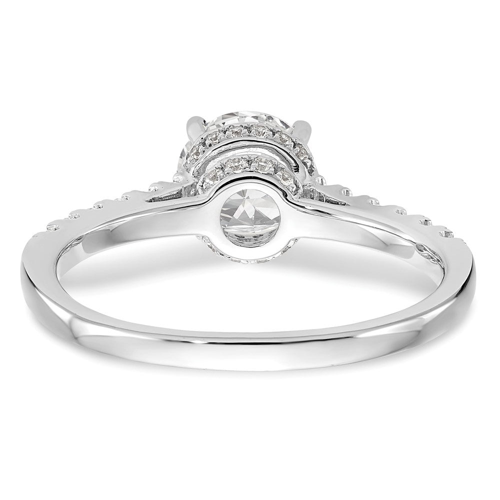 14K White Gold Simulated Diamond Engagement Ring