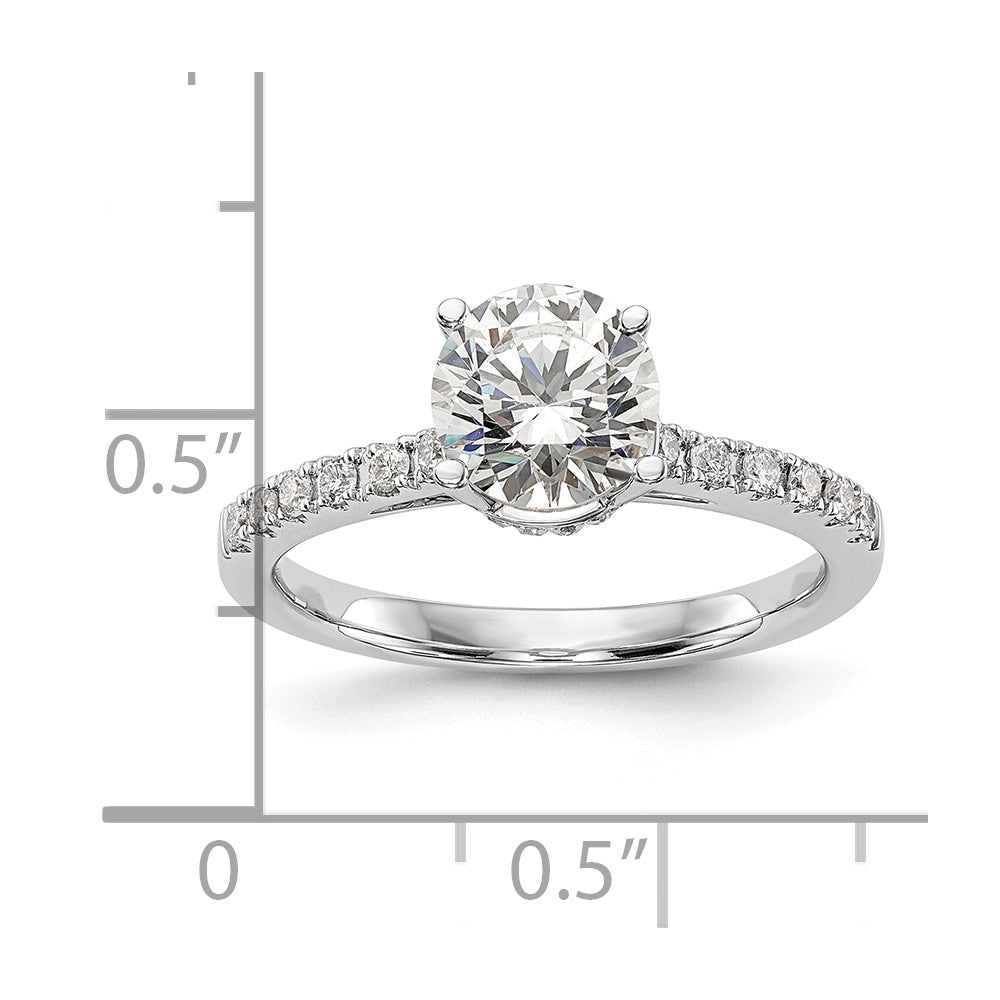 14K White Gold Simulated Diamond Engagement Ring