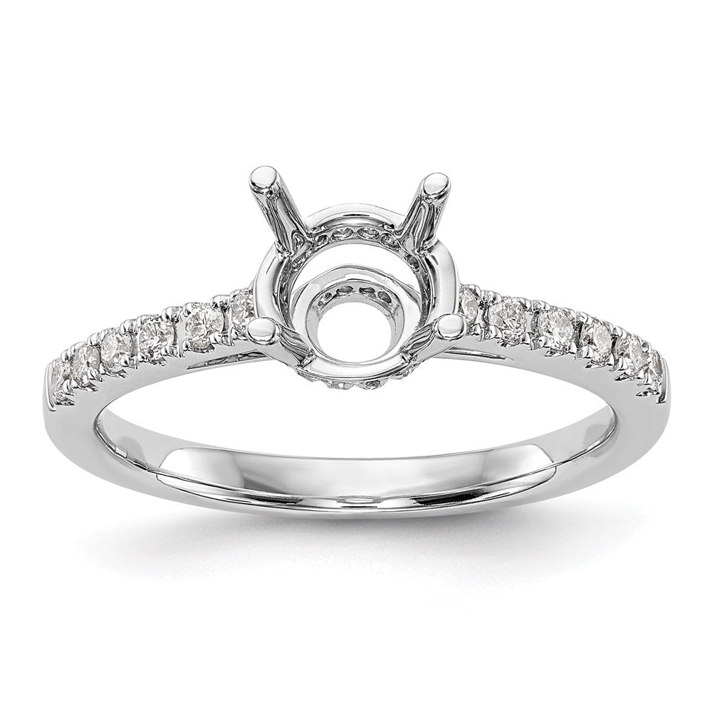 14K White Gold Simulated Diamond Engagement Ring
