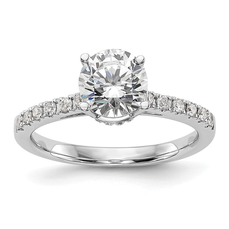 14K White Gold Simulated Diamond Engagement Ring