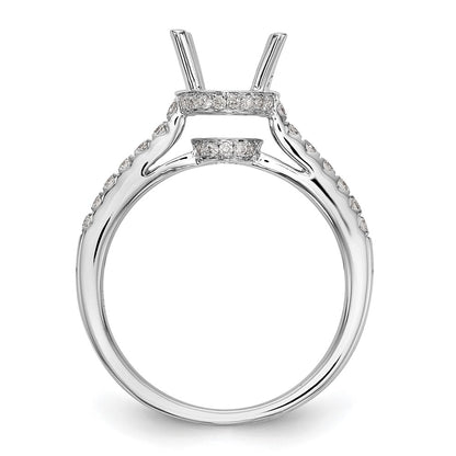 14K White Gold Simulated Diamond Engagement Ring