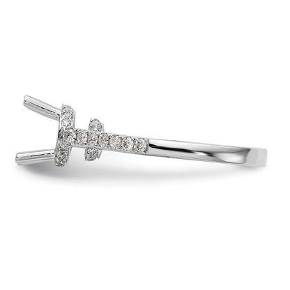 14K White Gold Simulated Diamond Engagement Ring