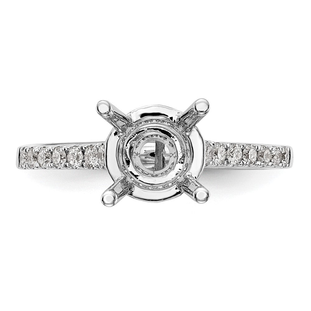 14K White Gold Simulated Diamond Engagement Ring