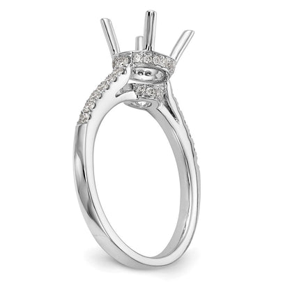 14K White Gold Simulated Diamond Engagement Ring