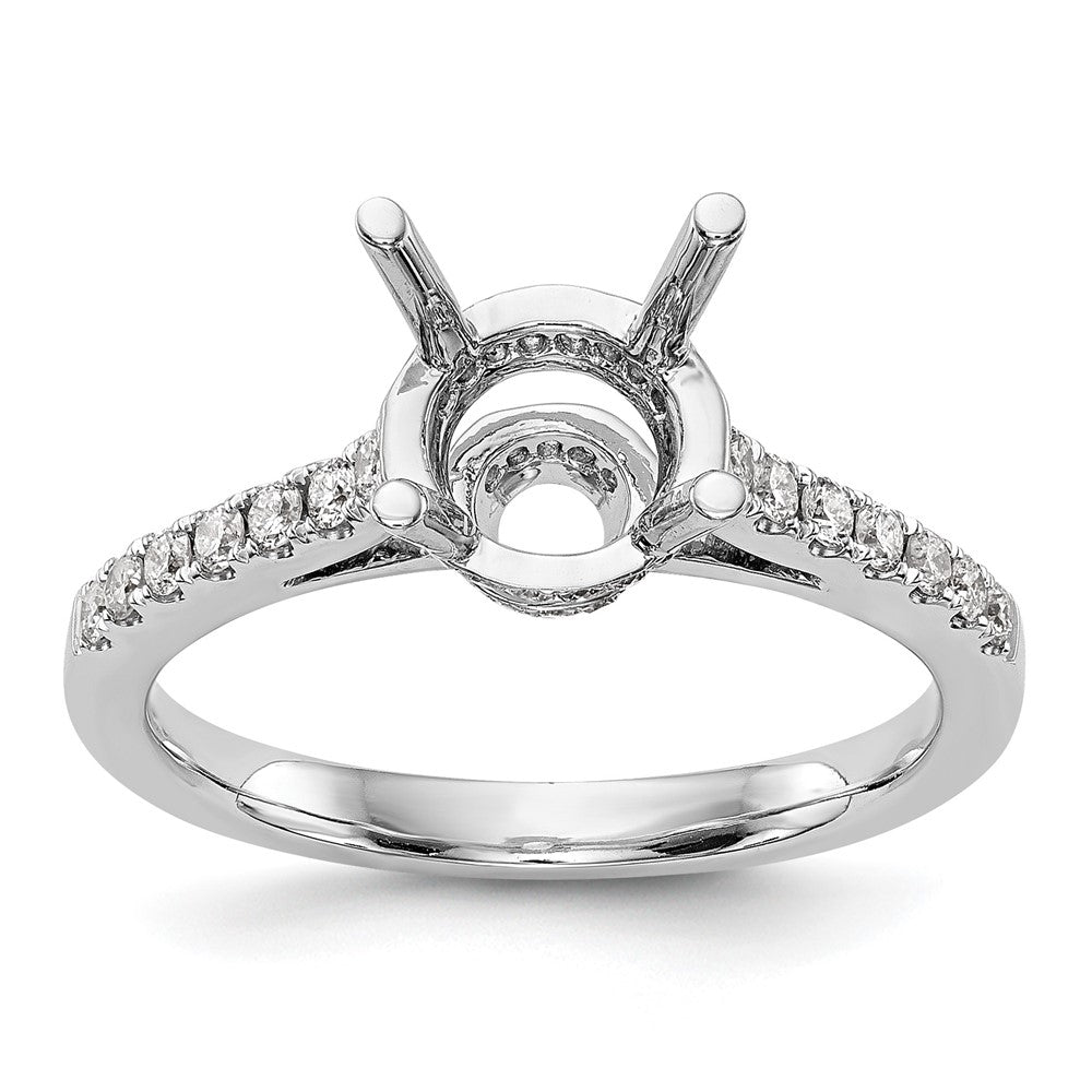 14K White Gold Simulated Diamond Engagement Ring