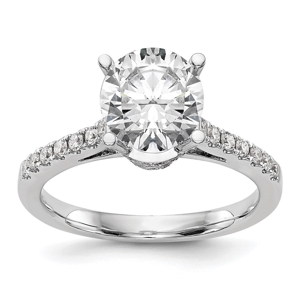 14K White Gold Simulated Diamond Engagement Ring