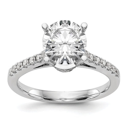 14K White Gold Simulated Diamond Engagement Ring