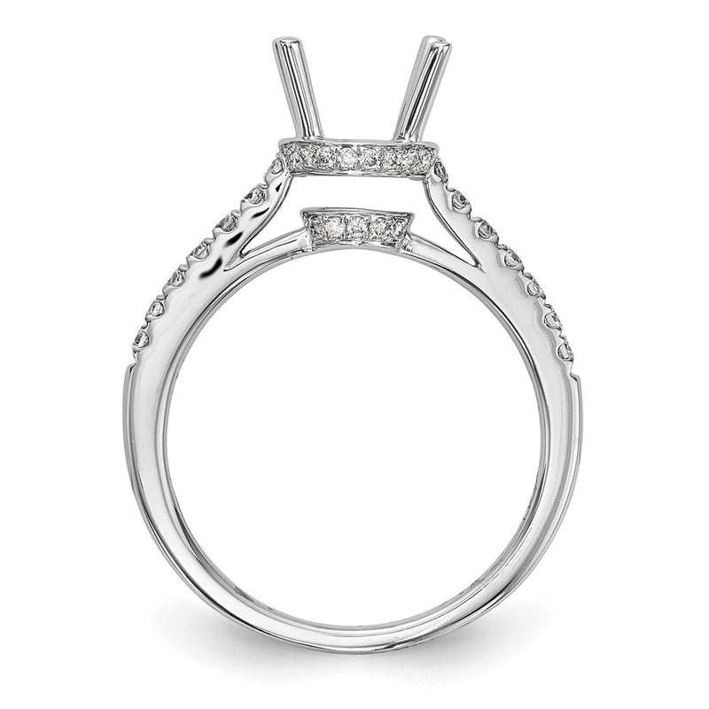14K White Gold Simulated Diamond Engagement Ring
