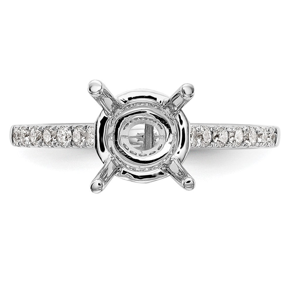 14K White Gold Simulated Diamond Engagement Ring