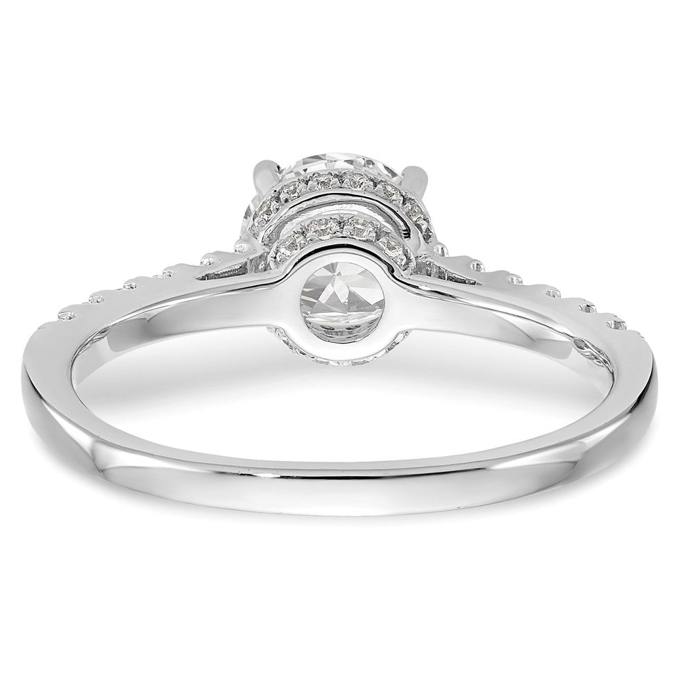 14K White Gold Simulated Diamond Engagement Ring