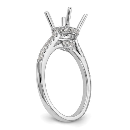 14K White Gold Simulated Diamond Engagement Ring