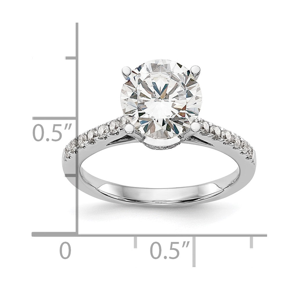 14K White Gold Simulated Diamond Engagement Ring