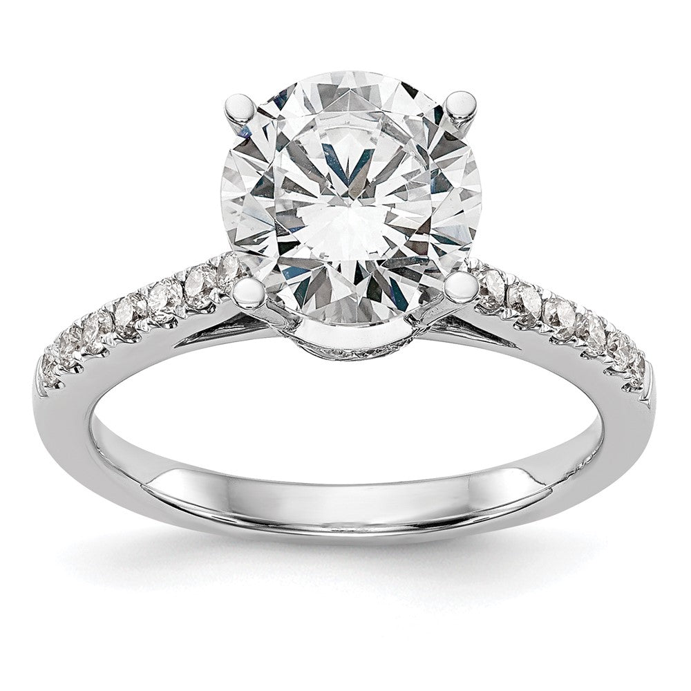 14K White Gold Simulated Diamond Engagement Ring
