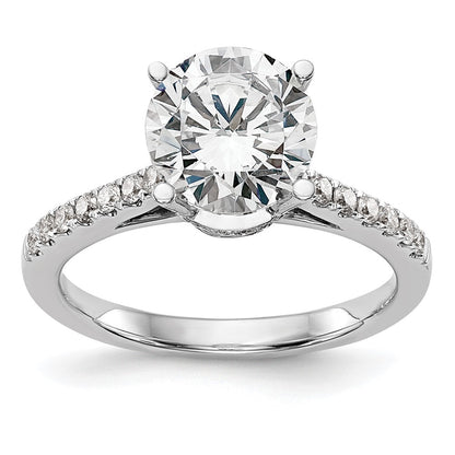 14K White Gold Simulated Diamond Engagement Ring
