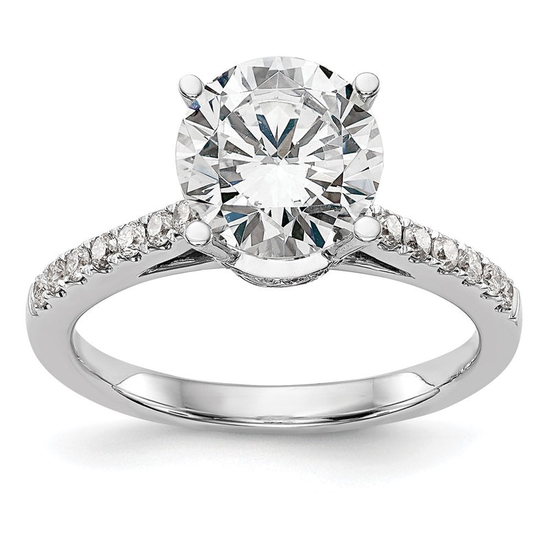 14K White Gold Simulated Diamond Engagement Ring