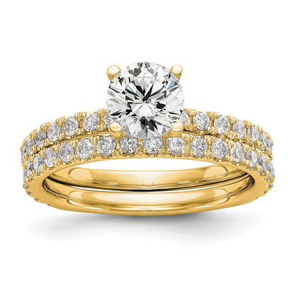 14k Yellow Gold 1/3 Ct. Lab Grown Diamond VS/SI+ G+ 1 Ct. Center Round Semi Mount Engagement Ring