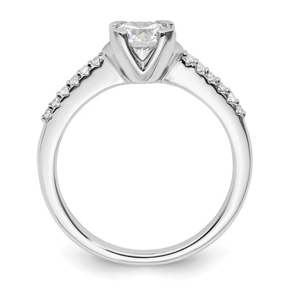 14K White Gold (Holds 3/4 Carat (5.80mm) Round Center) 1/10 Diamond Semi Mount Engagement Ring
