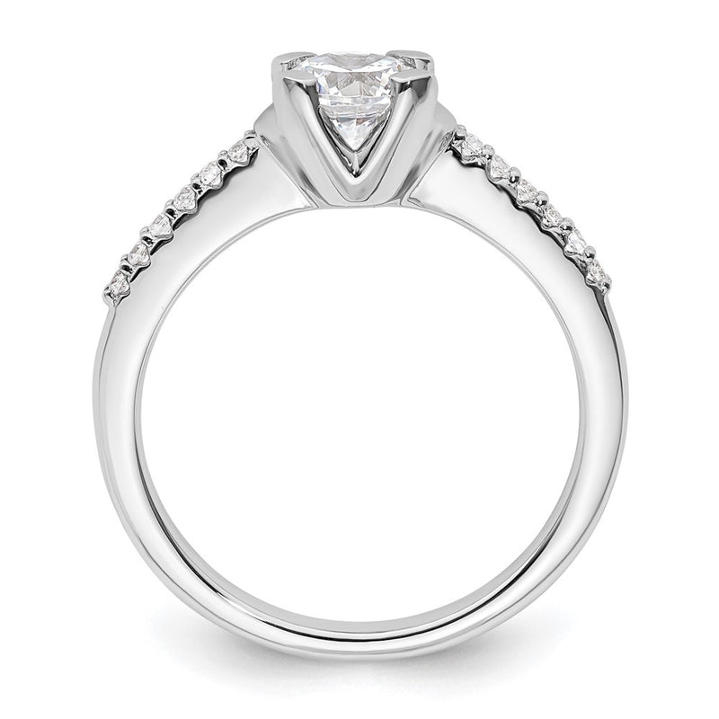14K White Gold (Holds 3/4 Carat (5.80mm) Round Center) 1/10 Diamond Semi Mount Engagement Ring