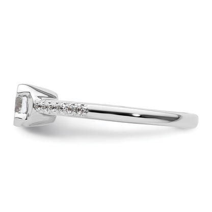 14K White Gold (Holds 3/4 Carat (5.80mm) Round Center) 1/10 Diamond Semi Mount Engagement Ring