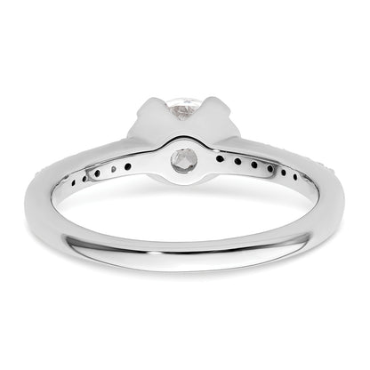 14K White Gold (Holds 3/4 Carat (5.80mm) Round Center) 1/10 Diamond Semi Mount Engagement Ring