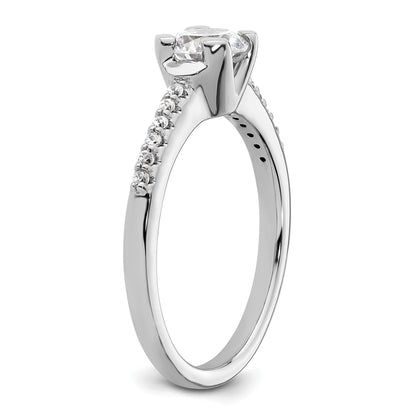 14K White Gold (Holds 3/4 Carat (5.80mm) Round Center) 1/10 Diamond Semi Mount Engagement Ring