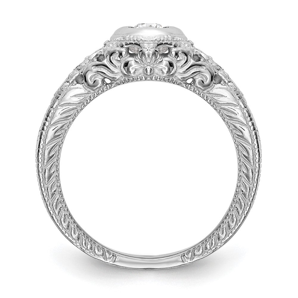 14K White Gold Simulated Diamond Engagement Ring