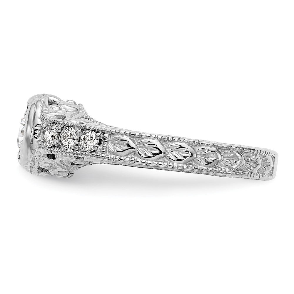 14K White Gold Simulated Diamond Engagement Ring