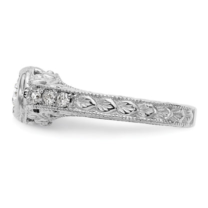14K White Gold Simulated Diamond Engagement Ring