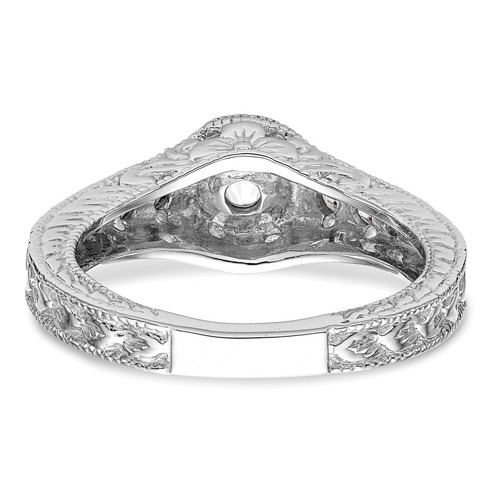 14K White Gold Simulated Diamond Engagement Ring