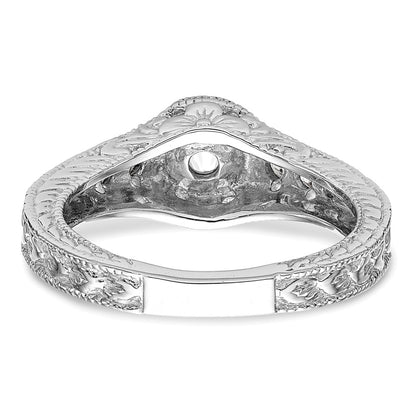 14K White Gold Simulated Diamond Engagement Ring