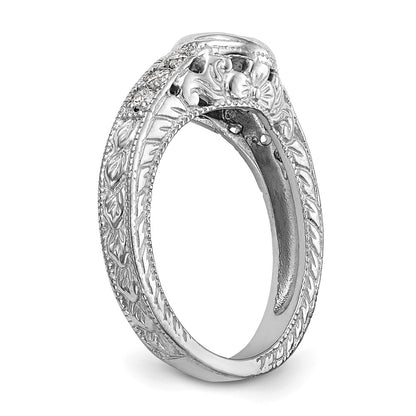 14K White Gold Simulated Diamond Engagement Ring