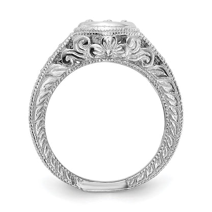 14K White Gold Simulated Diamond Engagement Ring