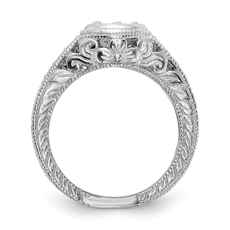 14K White Gold Simulated Diamond Engagement Ring
