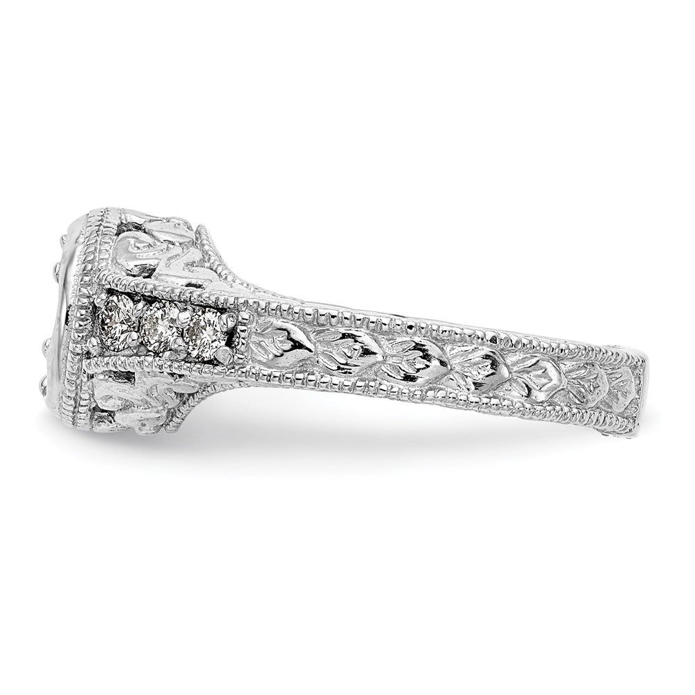 14K White Gold Simulated Diamond Engagement Ring