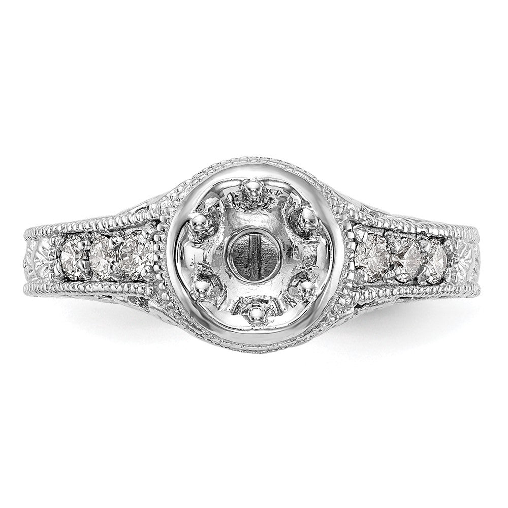 14K White Gold Simulated Diamond Engagement Ring