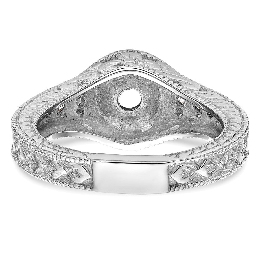 14K White Gold Simulated Diamond Engagement Ring