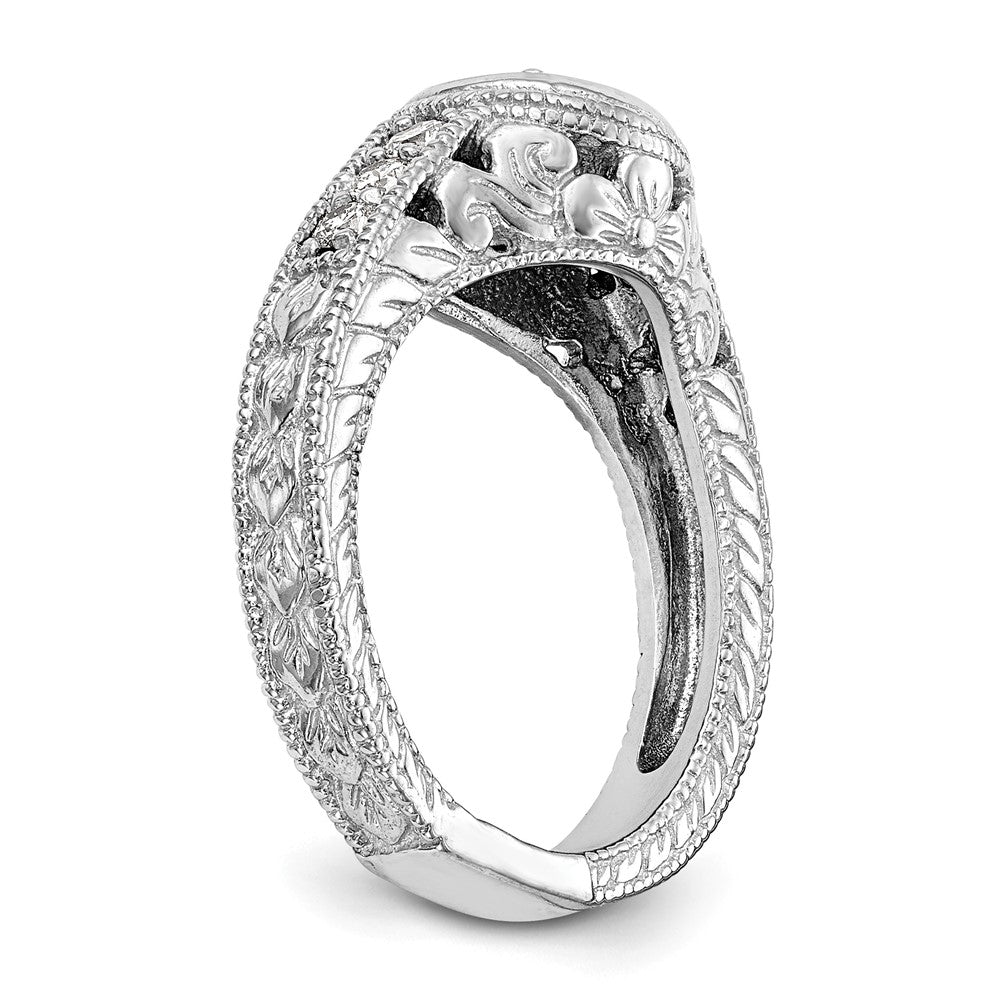 14K White Gold Simulated Diamond Engagement Ring