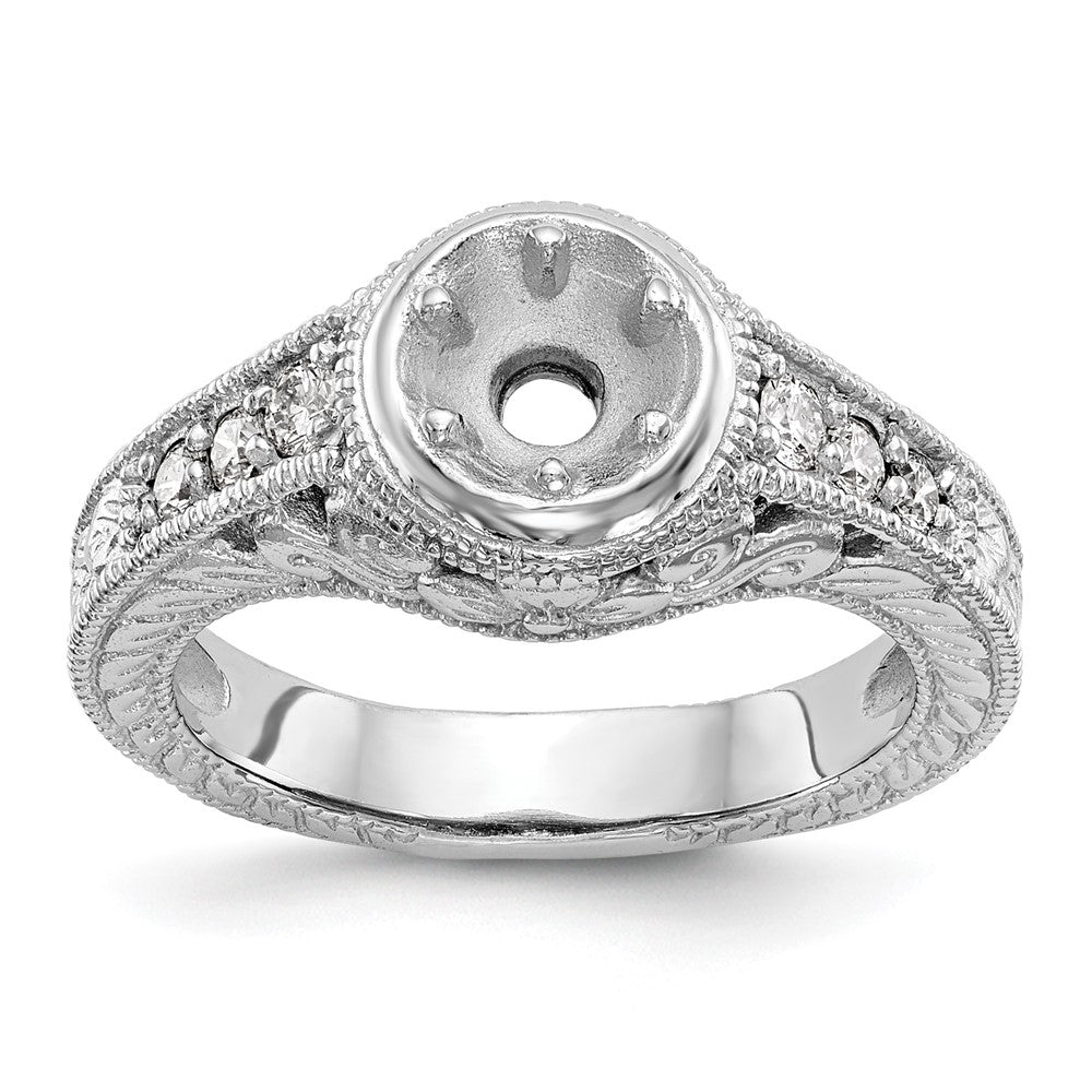 14K White Gold Simulated Diamond Engagement Ring