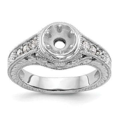 14K White Gold Simulated Diamond Engagement Ring