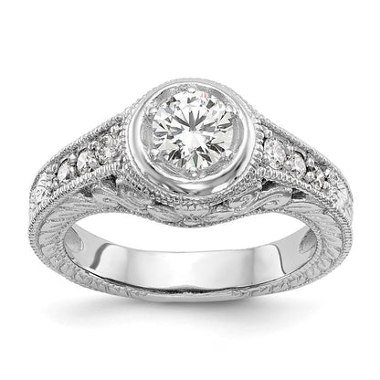 14K White Gold Simulated Diamond Engagement Ring