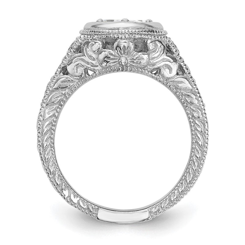 14K White Gold Simulated Diamond Engagement Ring