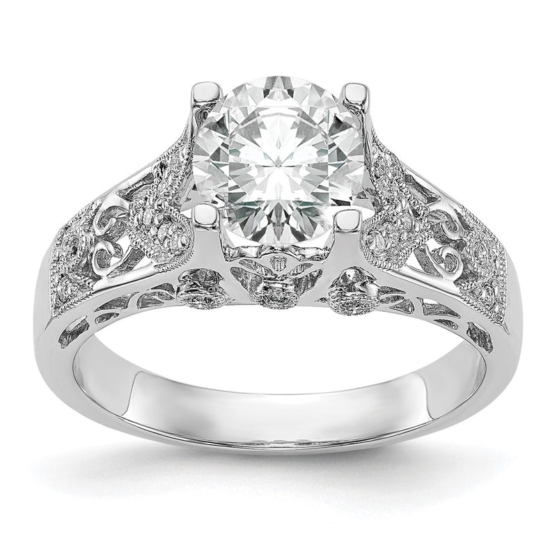 14K White Gold Simulated Diamond Engagement Ring