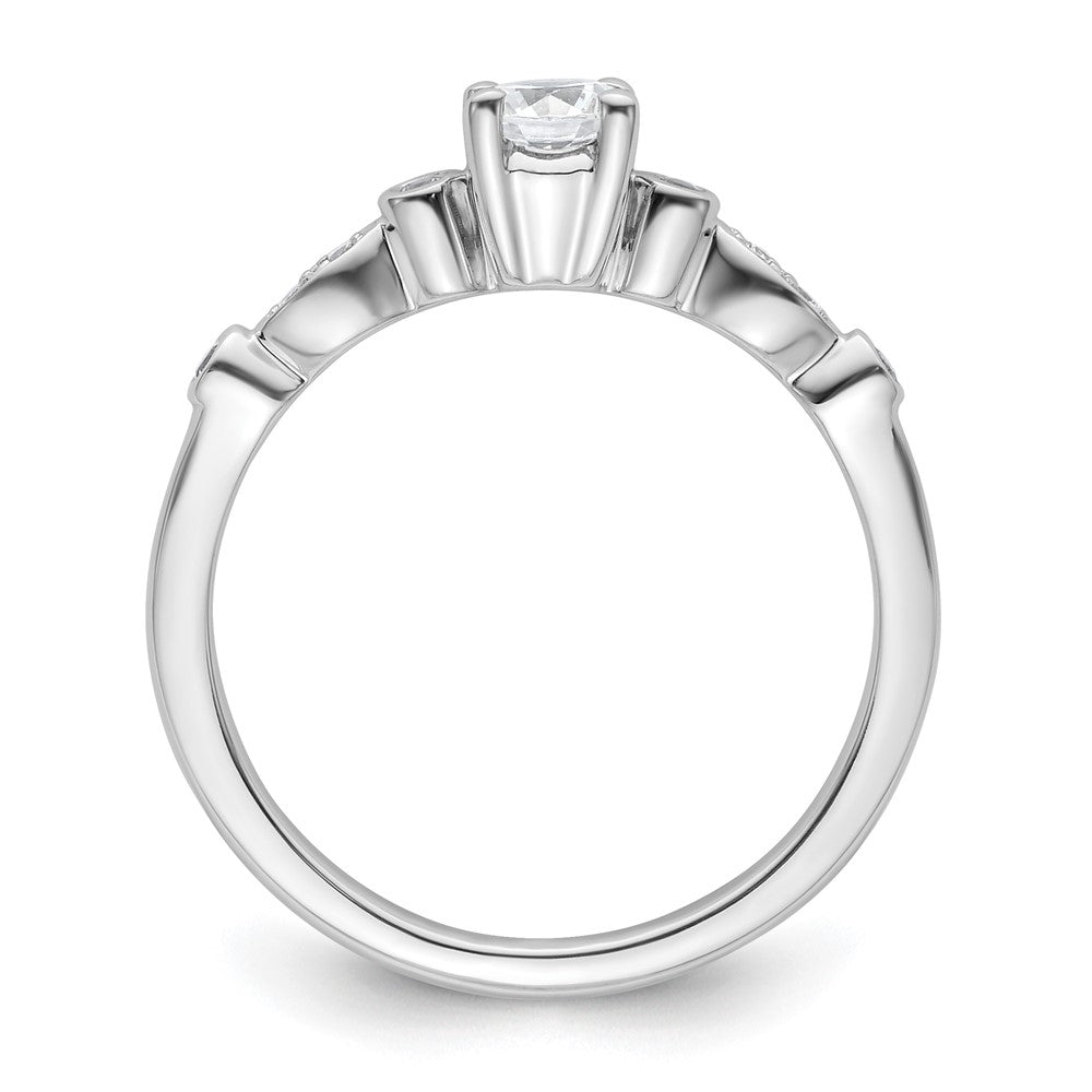 14K White Gold Simulated Diamond Engagement Ring