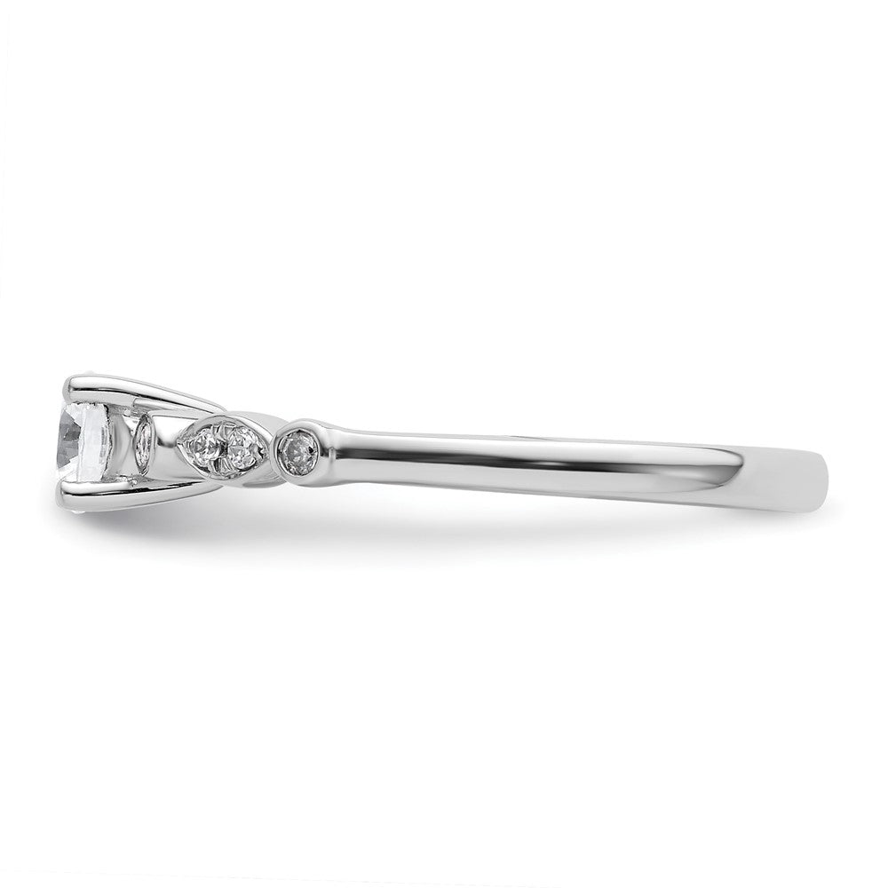 14K White Gold Simulated Diamond Engagement Ring
